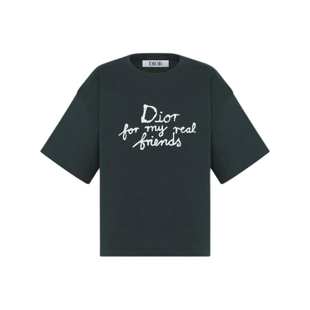 Kaos Pendek DIOR dengan Motif Gambar/Cetak, Cocok untuk Pria dan Wanita  -D-17