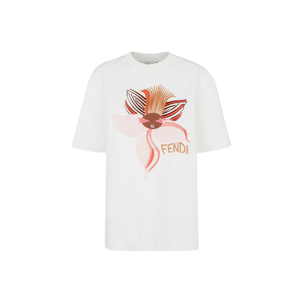 Kaos Pendek FENDI dengan Motif Gambar/Cetak, Cocok untuk Pria dan WanitaF-09