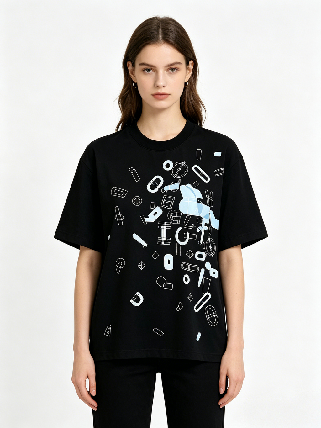 HERMES Kaos Logo Seri Huruf, Unisex '"COD '"  HE - 20