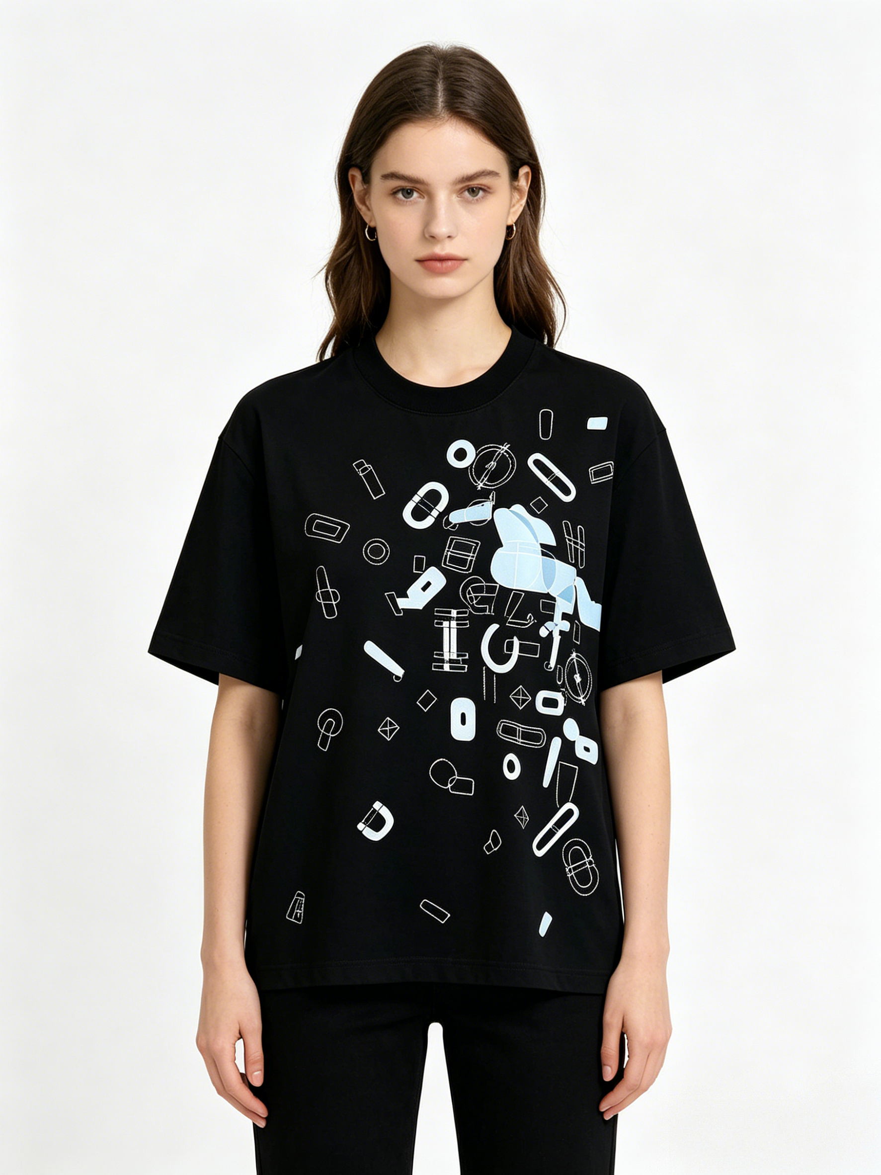 HERMES Kaos Logo Seri Huruf, Unisex '"COD '"  HE - 20