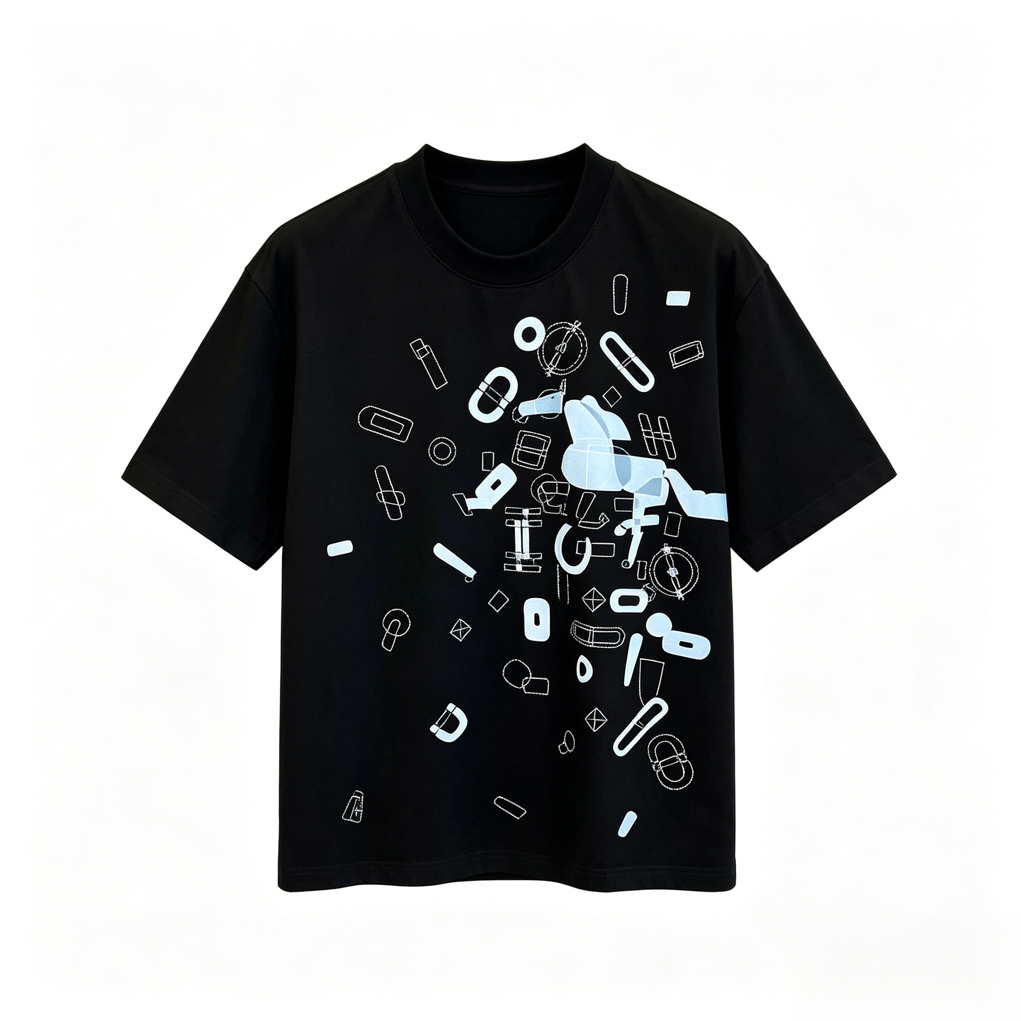 HERMES Kaos Logo Seri Huruf, Unisex '"COD '"  HE - 20