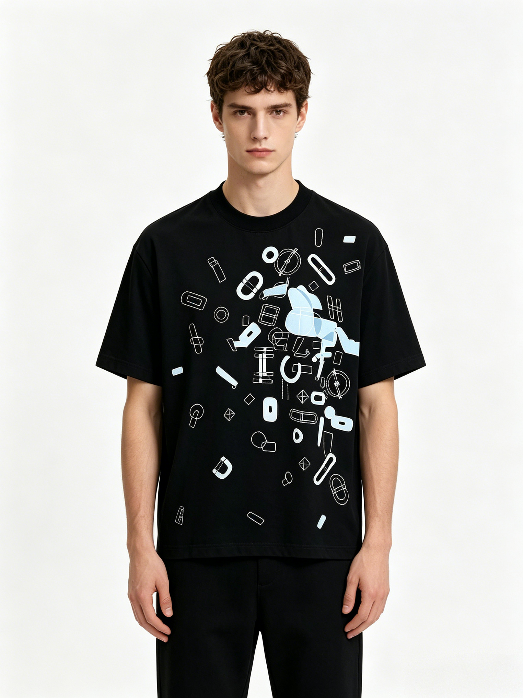 HERMES Kaos Logo Seri Huruf, Unisex '"COD '"  HE - 20