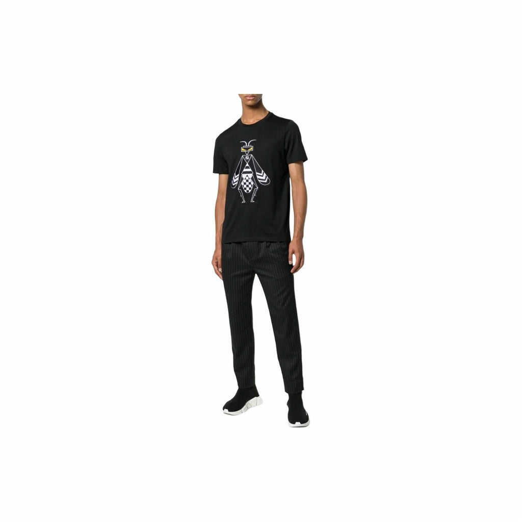 Kaos Pendek FENDI dengan Motif Gambar/Cetak, Cocok untuk Pria dan WanitaF-48