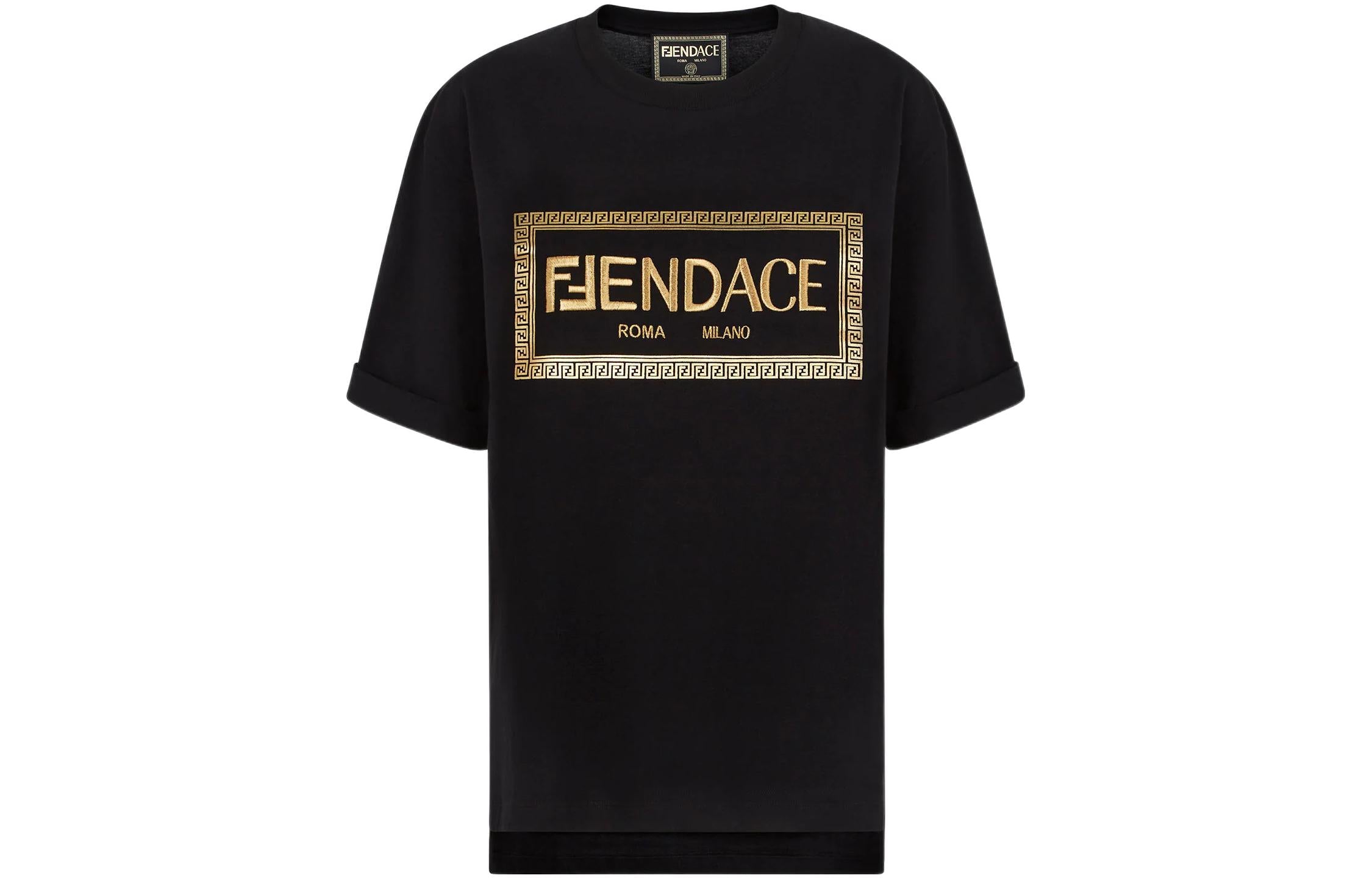 Kaos Pendek FENDI dengan Motif Gambar/Cetak, Cocok untuk Pria dan WanitaF-17