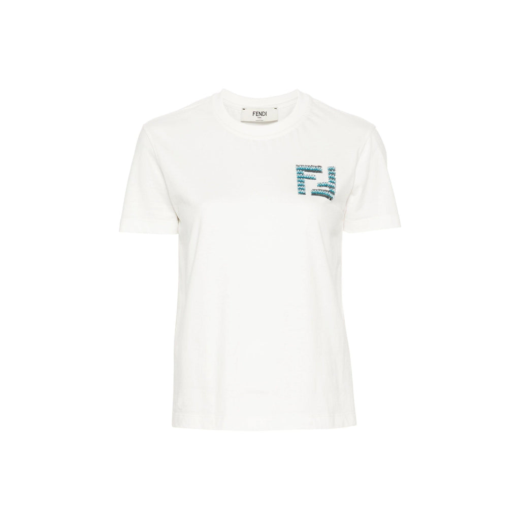 Kaos Pendek FENDI dengan Motif Gambar/Cetak, Cocok untuk Pria dan WanitaF-20